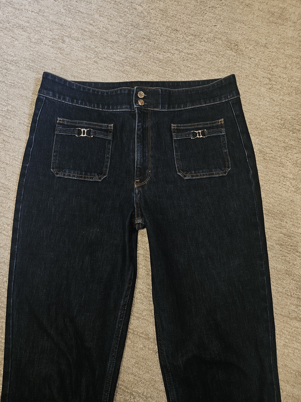 WHBM Women's Dark Indigo Straight-Leg Jeans